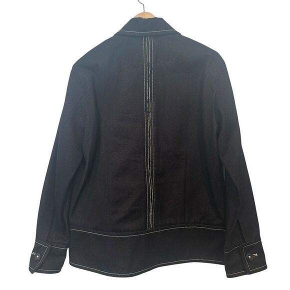 Dorothee Schumacher Black Denim Pearl Button Jacket Size 3 / M - Picture 10 of 16